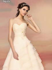 Свадебное платье Гелла. Силуэт А-силуэт. Цвет Белый / Молочный, Айвори / Капучино. Вид 1