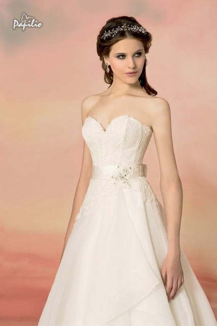 Свадебное платье Филомена. Силуэт А-силуэт. Цвет Белый / Молочный. Вид 2