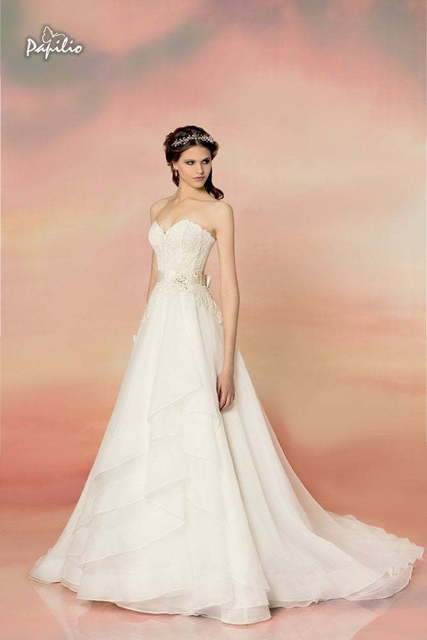 Свадебное платье Филомена. Силуэт А-силуэт. Цвет Белый / Молочный. Вид 3