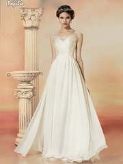 Свадебное платье Нектария. Силуэт А-силуэт, Прямое. Цвет Белый / Молочный. Вид 1