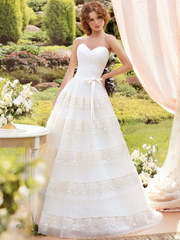 Свадебное платье Марселла. Силуэт А-силуэт. Цвет Белый / Молочный. Вид 1