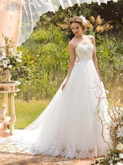 Свадебное платье Николетта. Силуэт А-силуэт. Цвет Белый / Молочный. Вид 1