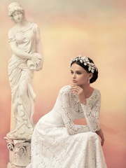 Свадебное платье Теодора. Силуэт А-силуэт, Прямое. Цвет Белый / Молочный. Вид 1