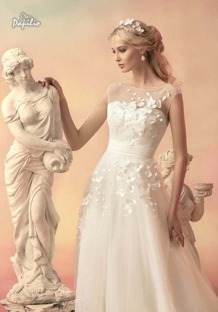 Свадебное платье Сусанна. Силуэт А-силуэт. Цвет Белый / Молочный. Вид 2