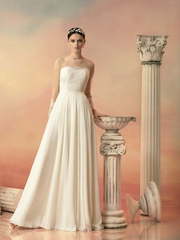 Свадебное платье Саломея. Силуэт А-силуэт, Прямое. Цвет Белый / Молочный. Вид 1