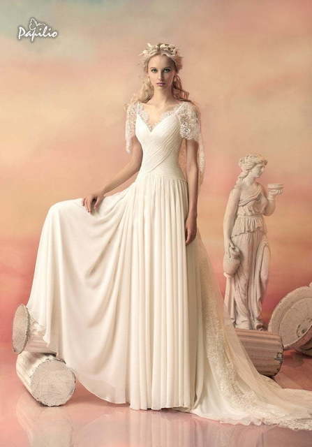 Свадебное платье Олимпия. Силуэт А-силуэт. Цвет Айвори / Капучино, Белый / Молочный. Вид 2