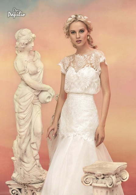 Свадебное платье Мелисса. Силуэт А-силуэт. Цвет Белый / Молочный. Вид 2