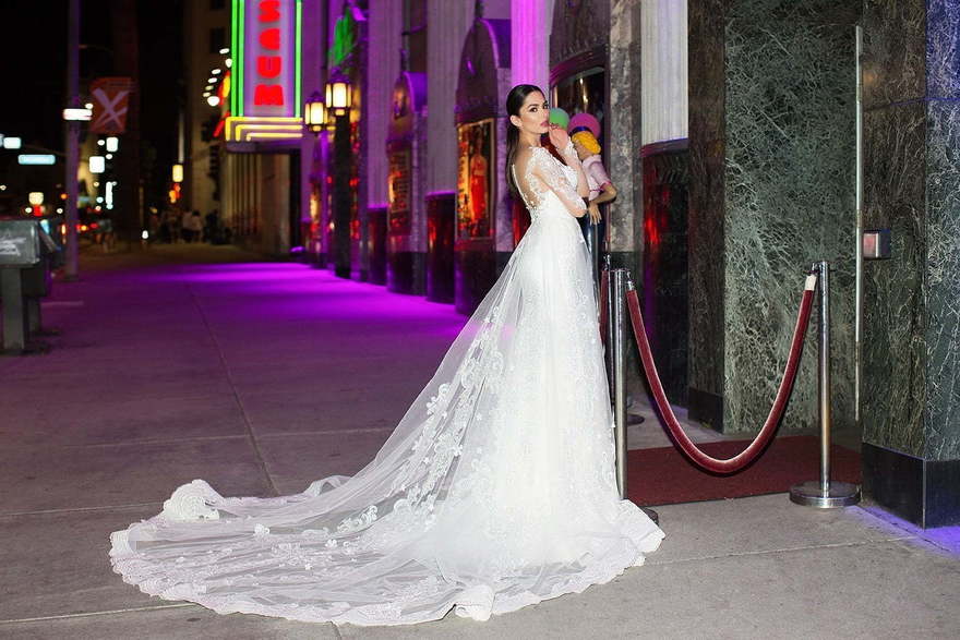 Свадебное платье Sandra. Силуэт Рыбка, А-силуэт. Цвет Белый / Молочный. Вид 2