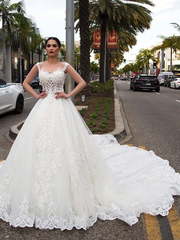 Свадебное платье Jennifer. Силуэт Пышное, А-силуэт. Цвет Белый / Молочный. Вид 1