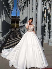 Свадебное платье Reese. Силуэт Пышное, А-силуэт. Цвет Белый / Молочный. Вид 1