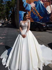 Свадебное платье Michelle. Силуэт Пышное, А-силуэт. Цвет Белый / Молочный, Айвори / Капучино. Вид 1