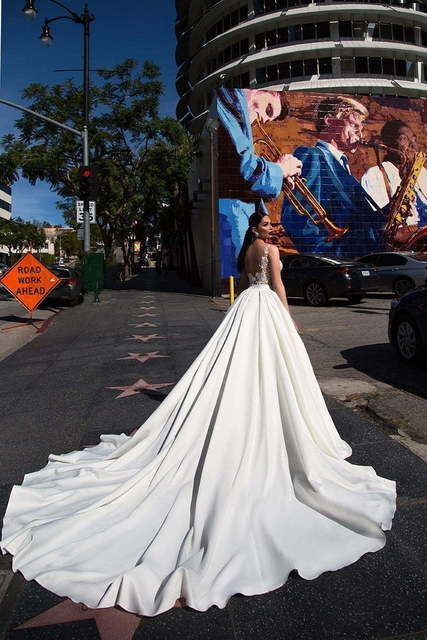 Свадебное платье Michelle. Силуэт Пышное, А-силуэт. Цвет Айвори / Капучино, Белый / Молочный. Вид 2