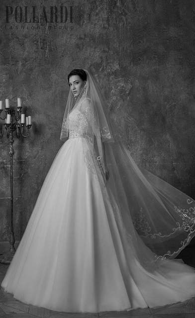 Свадебное платье Proma. Силуэт Пышное, А-силуэт. Цвет Белый / Молочный. Вид 3