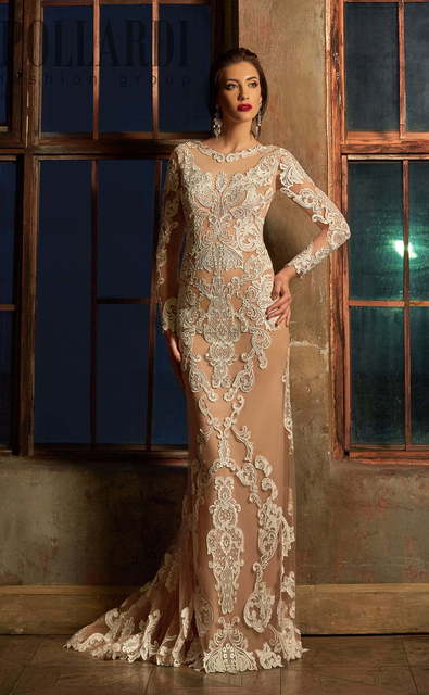 Свадебное платье Rabi. Силуэт А-силуэт, Прямое. Цвет Айвори / Капучино, Персик / Оранжевый. Вид 2