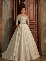 Свадебное платье Rami. Силуэт А-силуэт. Цвет Белый / Молочный, Айвори / Капучино. Вид 1