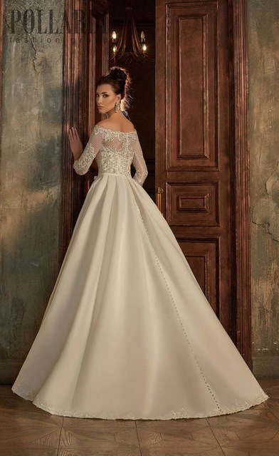 Свадебное платье Rami. Силуэт А-силуэт. Цвет Айвори / Капучино, Белый / Молочный. Вид 2