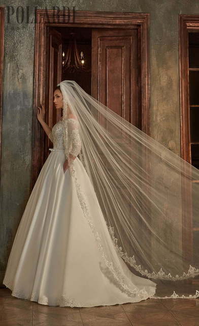 Свадебное платье Rami. Силуэт А-силуэт. Цвет Айвори / Капучино, Белый / Молочный. Вид 3