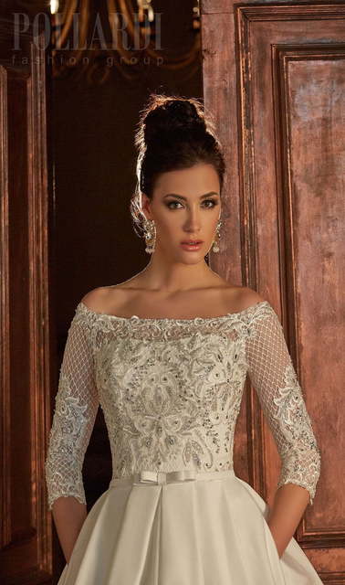 Свадебное платье Rami. Силуэт А-силуэт. Цвет Айвори / Капучино, Белый / Молочный. Вид 4