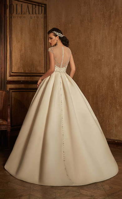 Свадебное платье Espiral. Силуэт А-силуэт. Цвет Айвори / Капучино, Белый / Молочный. Вид 2