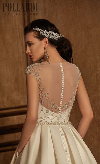 Свадебное платье Espiral. Силуэт А-силуэт. Цвет Айвори / Капучино, Белый / Молочный. Вид 5