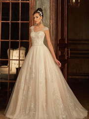 Свадебное платье Complente. Силуэт А-силуэт. Цвет Белый / Молочный, Айвори / Капучино. Вид 1