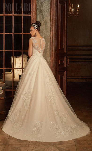 Свадебное платье Complente. Силуэт А-силуэт. Цвет Айвори / Капучино, Белый / Молочный. Вид 2