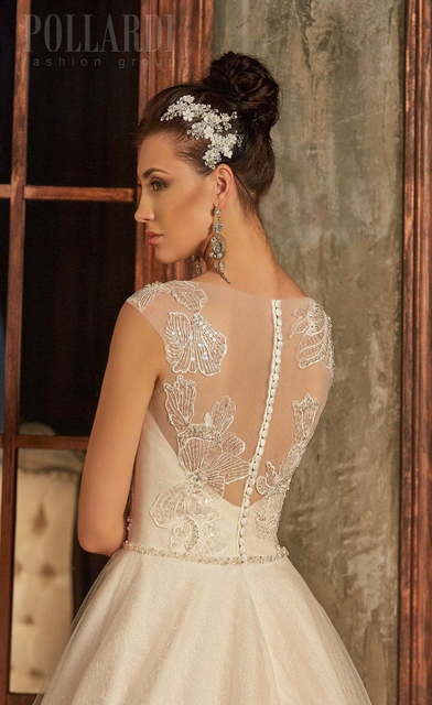 Свадебное платье Complente. Силуэт А-силуэт. Цвет Айвори / Капучино, Белый / Молочный. Вид 4