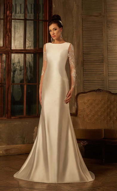 Свадебное платье Riba. Силуэт Рыбка, А-силуэт. Цвет Айвори / Капучино, Белый / Молочный. Вид 2