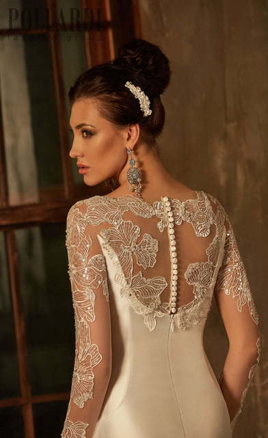 Свадебное платье Riba. Силуэт Рыбка, А-силуэт. Цвет Айвори / Капучино, Белый / Молочный. Вид 5