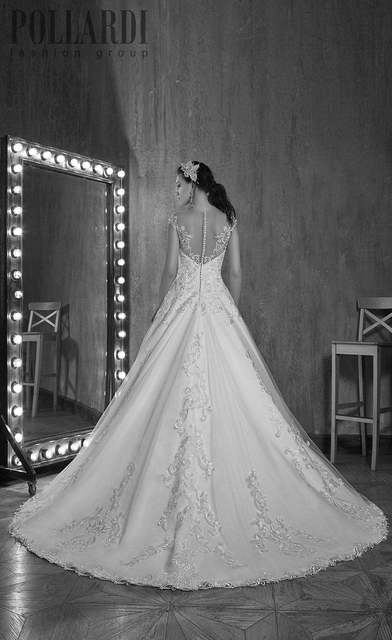 Свадебное платье Rimini. Силуэт А-силуэт. Цвет Белый / Молочный. Вид 2