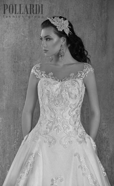 Свадебное платье Rimini. Силуэт А-силуэт. Цвет Белый / Молочный. Вид 3