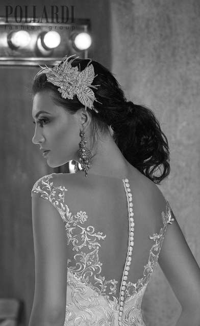 Свадебное платье Rimini. Силуэт А-силуэт. Цвет Белый / Молочный. Вид 4