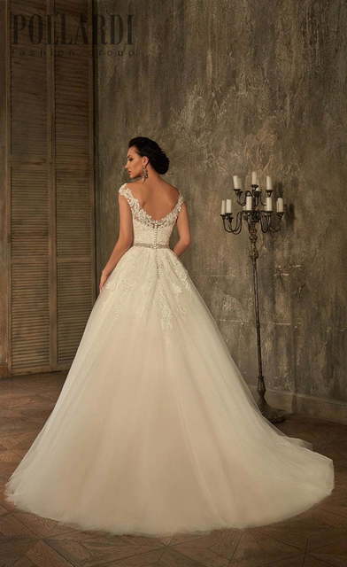 Свадебное платье Lofesso. Силуэт А-силуэт. Цвет Айвори / Капучино, Белый / Молочный. Вид 2