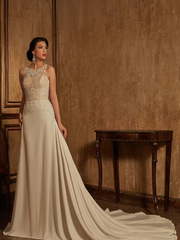 Свадебное платье Loso. Силуэт А-силуэт, Прямое. Цвет Белый / Молочный, Айвори / Капучино. Вид 1