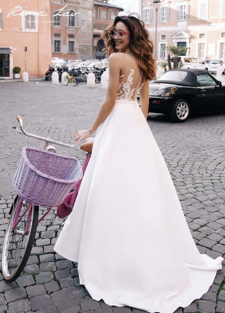 Свадебное платье Нелли. Силуэт А-силуэт. Цвет Белый / Молочный. Вид 2