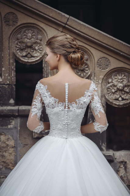 Свадебное платье Fresco. Силуэт Пышное, А-силуэт. Цвет Белый / Молочный. Вид 2