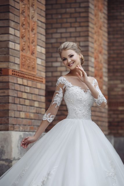 Свадебное платье Fresco. Силуэт Пышное, А-силуэт. Цвет Белый / Молочный. Вид 3