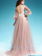 Свадебное платье Аленсон. Силуэт А-силуэт. Цвет оттенки Розового. Вид 2