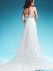 Свадебное платье Бригит. Силуэт А-силуэт, Прямое. Цвет Белый / Молочный. Вид 2