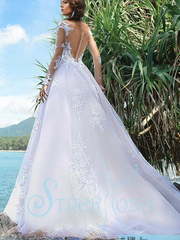 Свадебное платье Вева. Силуэт А-силуэт. Цвет Белый / Молочный, оттенки Розового. Вид 2