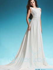 Свадебное платье Джермейн. Силуэт А-силуэт. Цвет Белый / Молочный. Вид 1