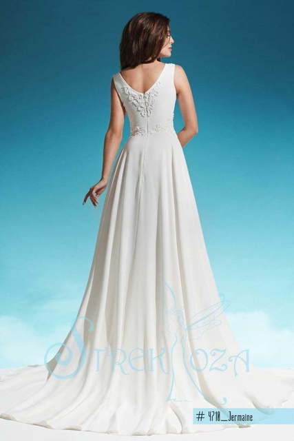 Свадебное платье Джермейн. Силуэт А-силуэт. Цвет Белый / Молочный. Вид 2