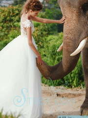 Свадебное платье Лилио. Силуэт Пышное, А-силуэт. Цвет Белый / Молочный. Вид 2