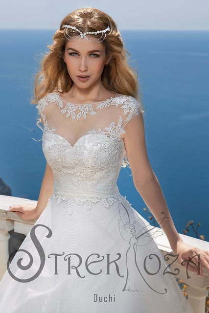 Свадебное платье Дучи. Силуэт А-силуэт. Цвет Белый / Молочный. Вид 3