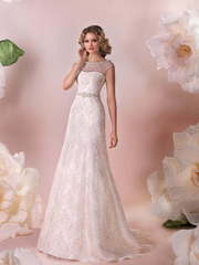 Свадебное платье Тэльма. Силуэт А-силуэт, Рыбка. Цвет Айвори / Капучино. Вид 1