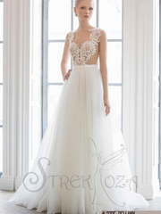 Свадебное платье Белами. Силуэт А-силуэт. Цвет Белый / Молочный. Вид 1