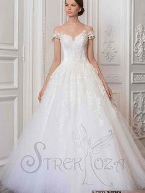 Свадебное платье Баронда. Силуэт А-силуэт. Цвет Белый / Молочный. Вид 1