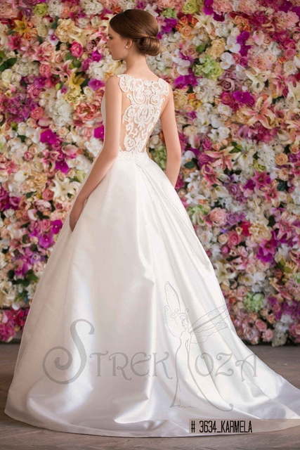 Свадебное платье Кармела. Силуэт А-силуэт. Цвет Белый / Молочный. Вид 2