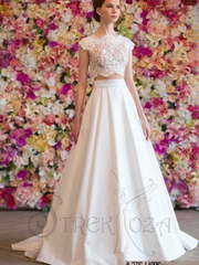 Свадебное платье Лаодис. Силуэт А-силуэт. Цвет Белый / Молочный. Вид 1