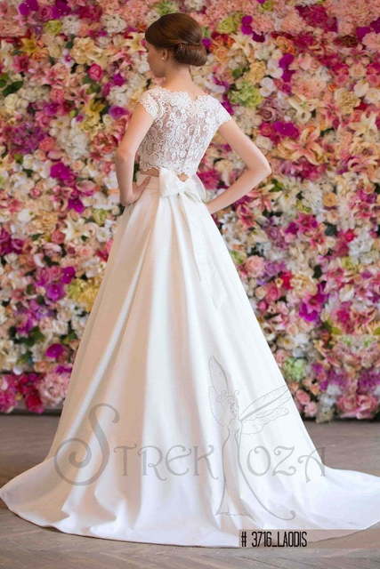 Свадебное платье Лаодис. Силуэт А-силуэт. Цвет Белый / Молочный. Вид 2